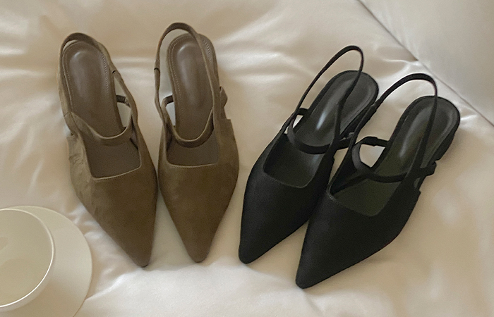 Suede Mary-Jane Sling Backs Heels