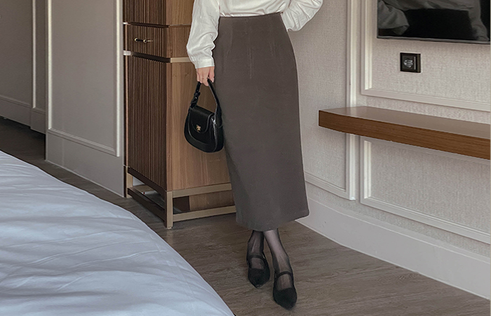 Cozy H-line Fleece Long Skirt