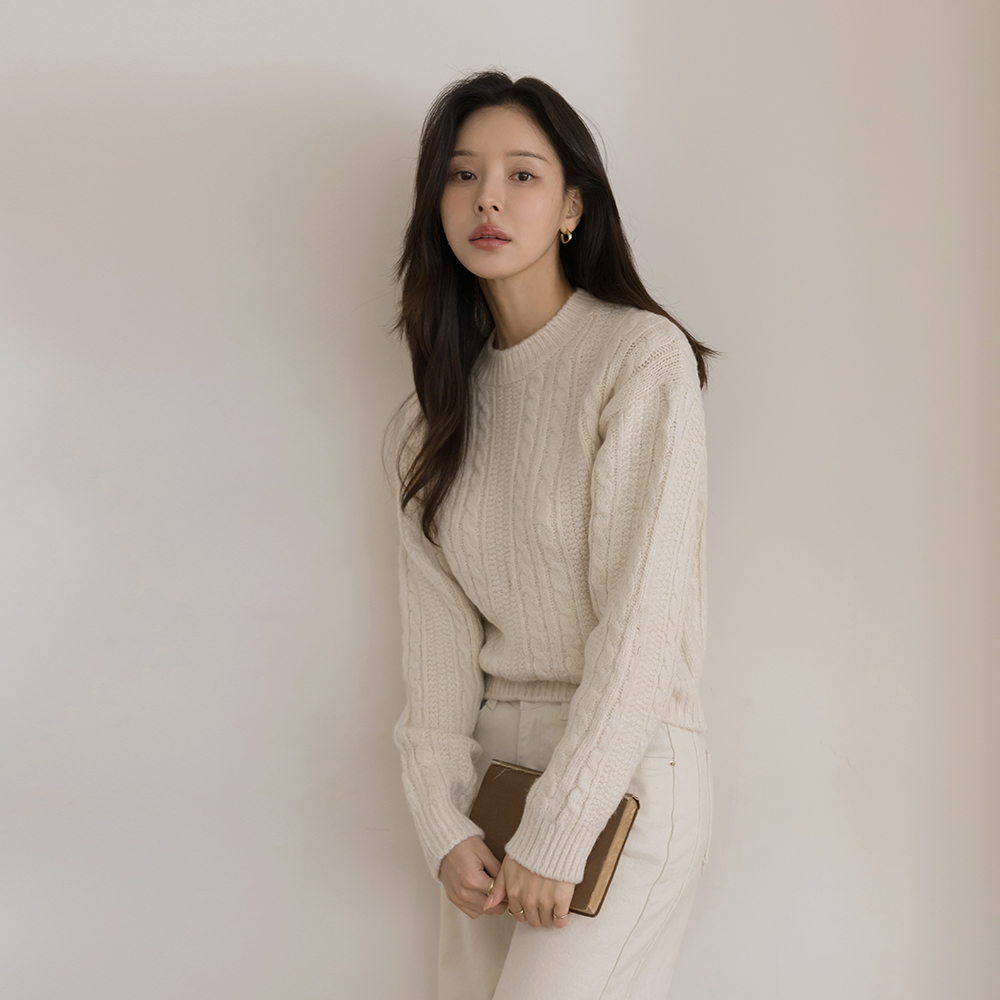 캐롤 컬러픽 Wool Thick Twiddle Knit