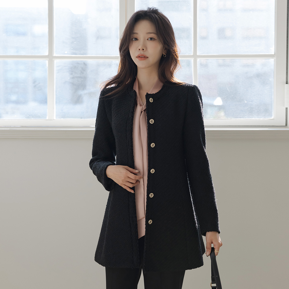 ODE Wool Tassel Harp Tweed Jacket