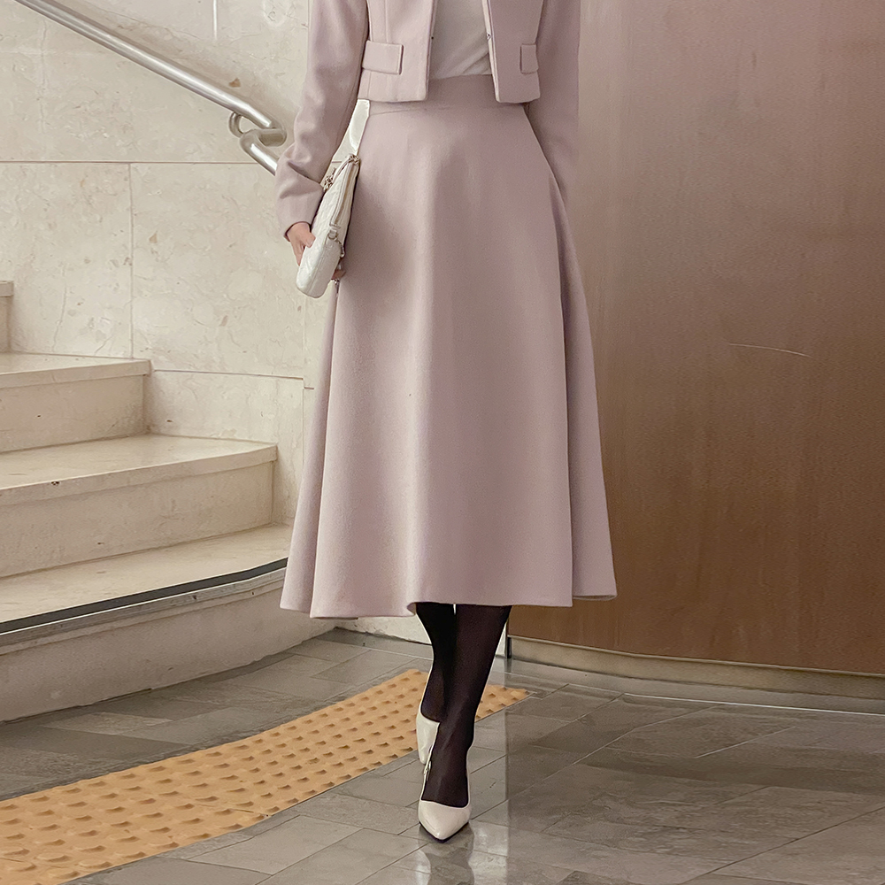 Luna Soft A-line Wool Set-up Skirt