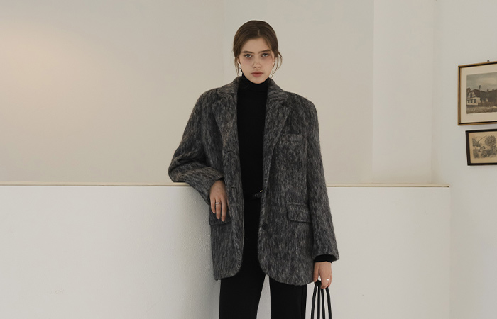 ODE Lining loose fit Wool Jacket