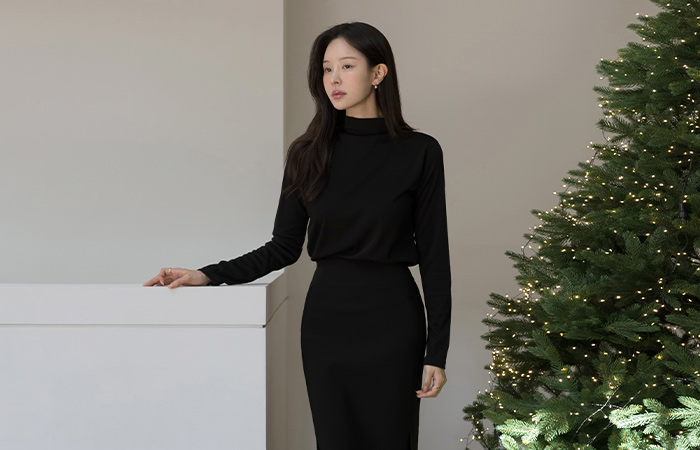 Daily Fleece Lining Half-Neck Span T-shirt