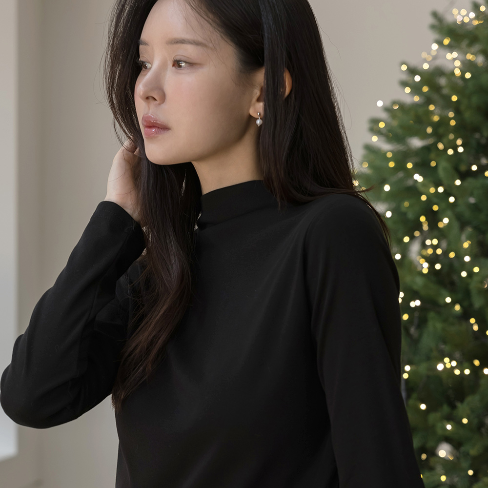 Daily Fleece Lining Half-Neck Span T-shirt