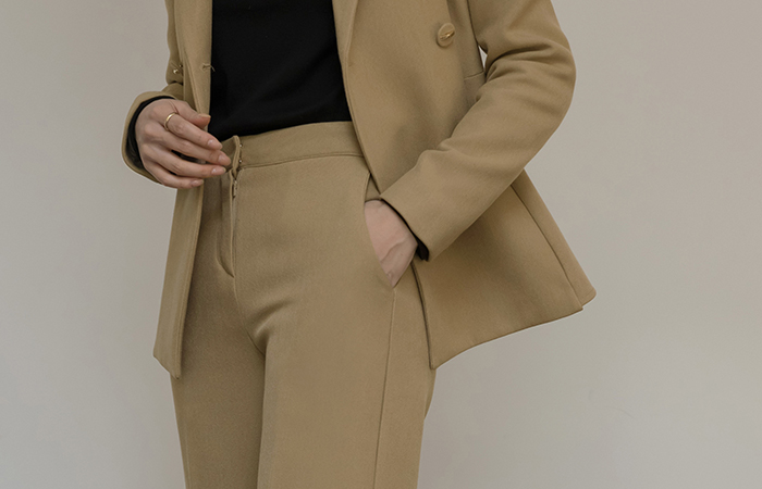 Jane Classic Straight fit Fleece Set-up Slacks