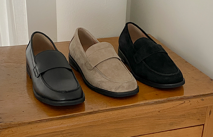 Basic Cowhide&Suede Loafers