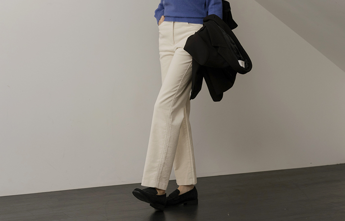 Corduroy Slim Fit Back Banding Pants
