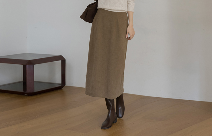 Tight Velvet Wrinkle H-line The Back Banding Skirt