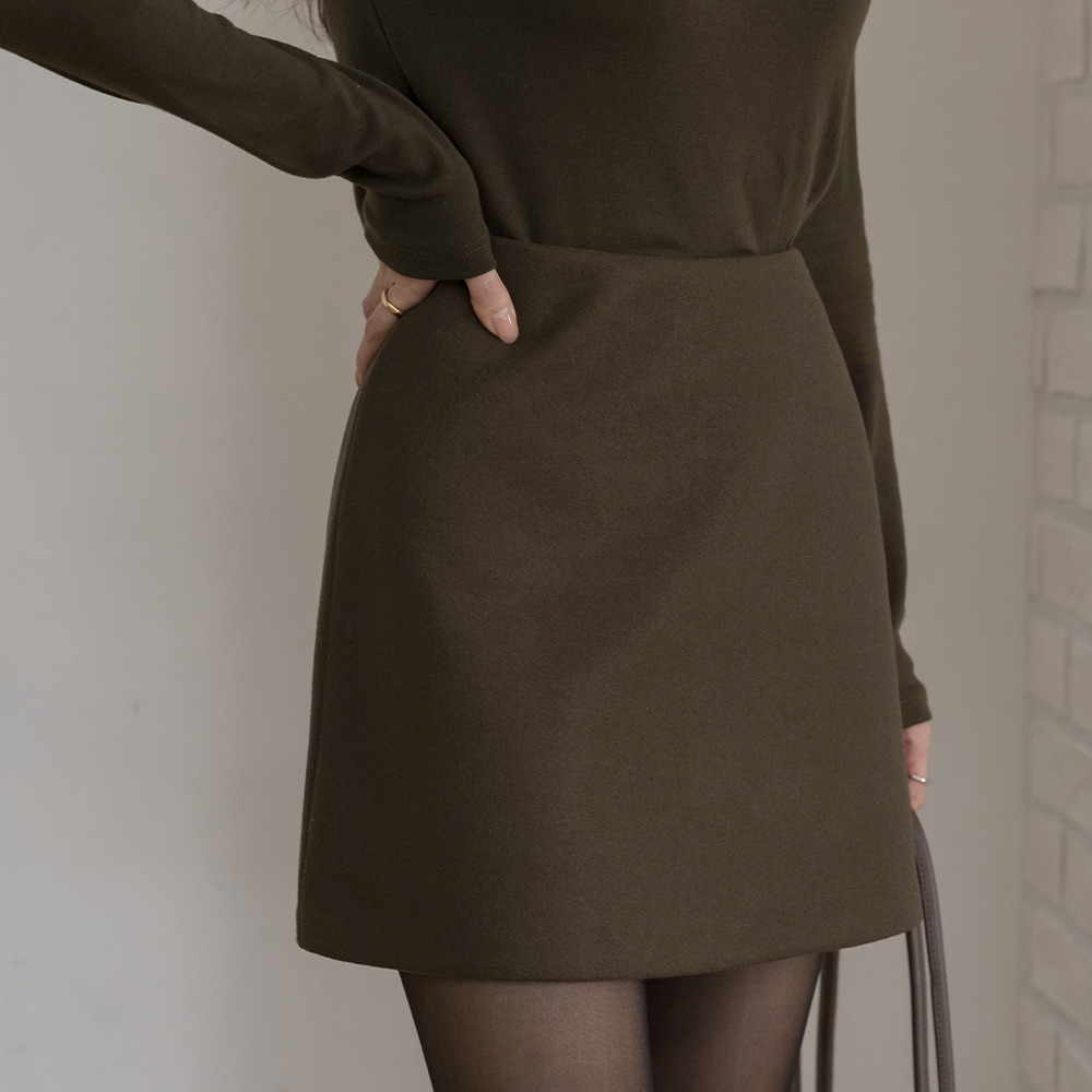 Winter H-line Wool Mini Skirt