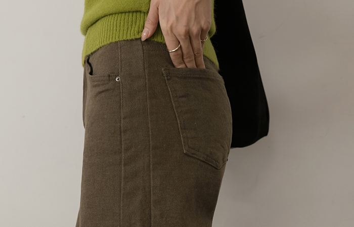 Hems Cutting wide fit Fleece Span Pants