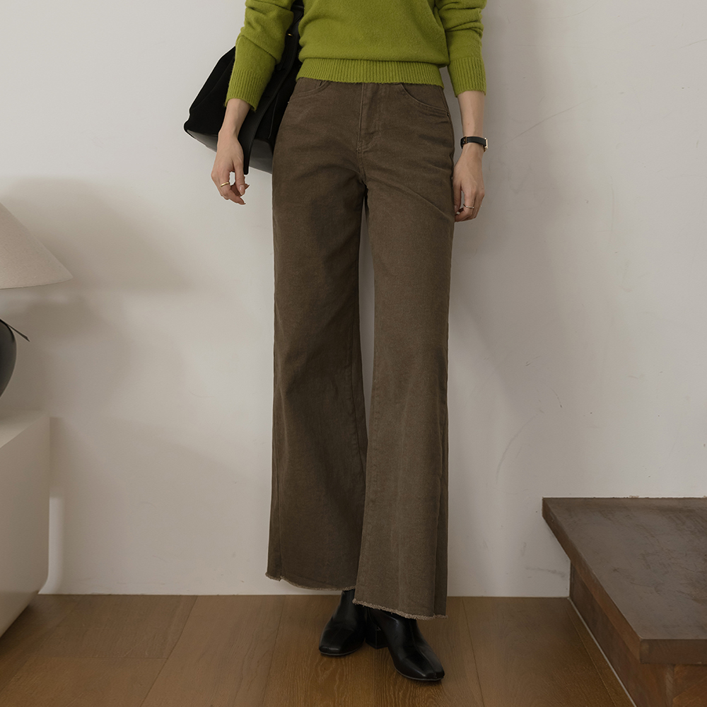 Hems Cutting wide fit Fleece Span Pants