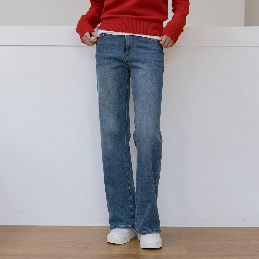 All Day Straight fit Fleece Denim Pants (Short/Middlever)