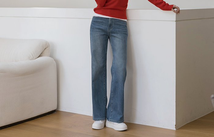 All Day Straight fit Fleece Denim Pants(2type)