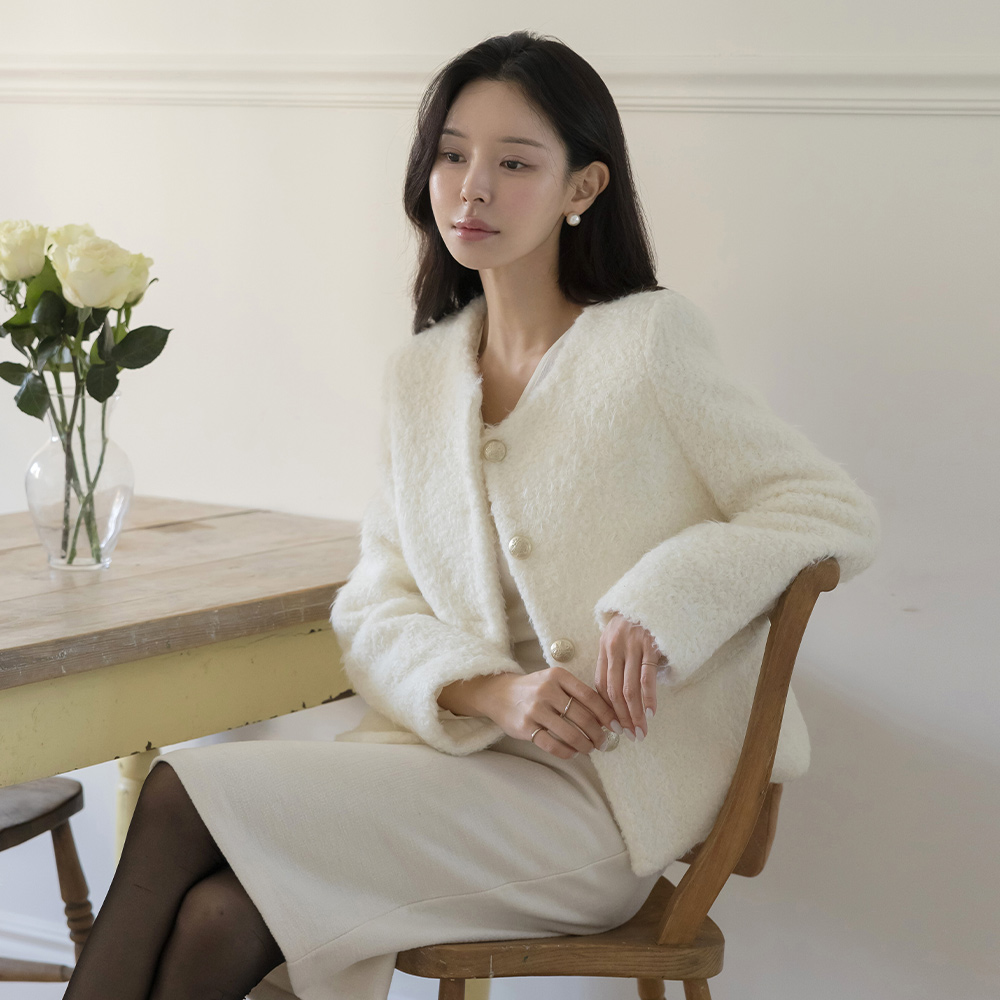 Lovely Color Antique-Buttons Soft Wool Jacket