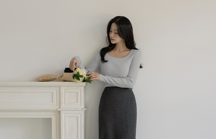 Soft Square Neck ODE Corduroy Knit