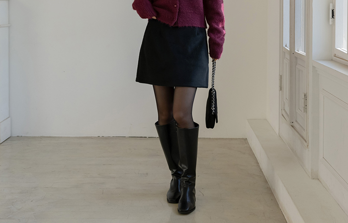 pendant Fleece A-line Mini Skirt