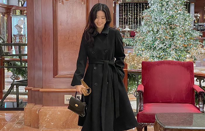 Double-button Long Coat(+Belt,Cape)