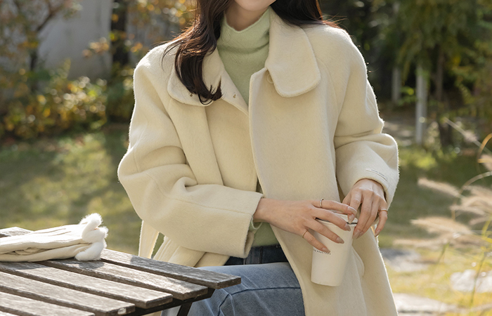 Wool100% Hand-Made Harp Coat(+Belt)