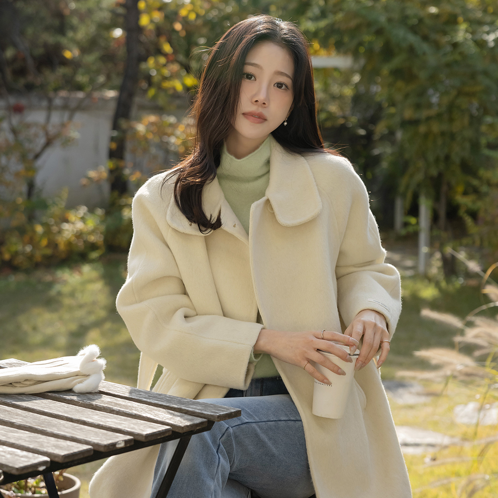 Wool100% Hand-Made Harp Coat(+Belt)