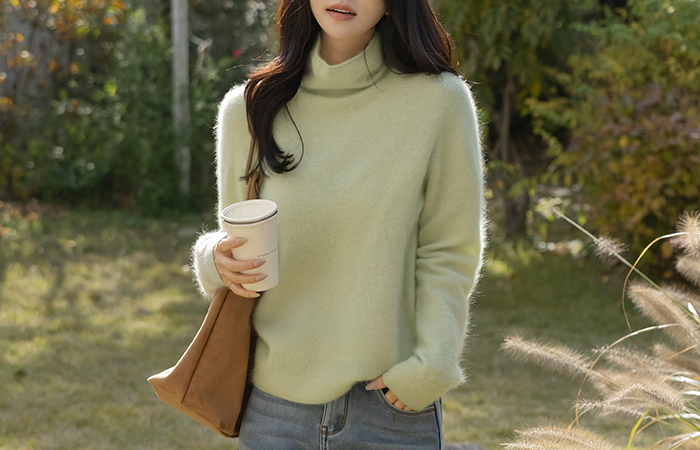 Wool100% Macaron High-Neck ODE Knit
