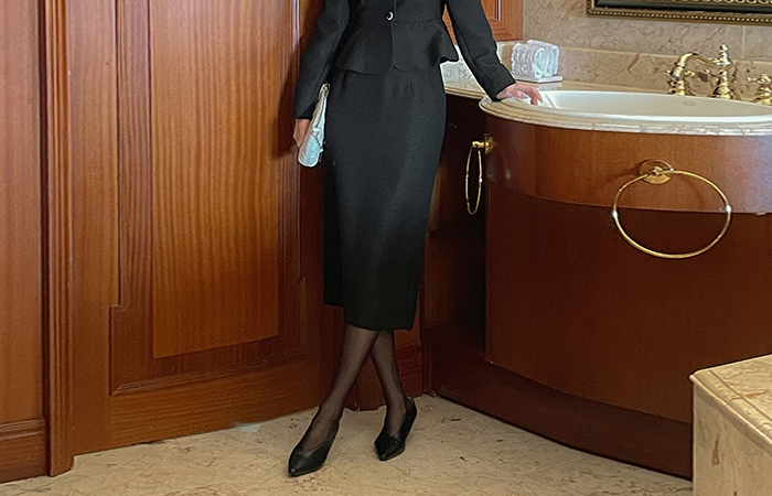 이브 Tweed H-line Set-up Skirt