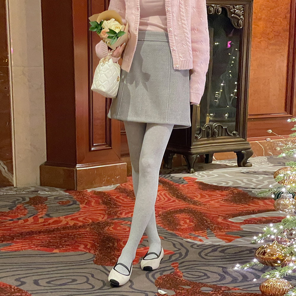 Thick Fleece Lining The Back Banding A-line Mini Skirt