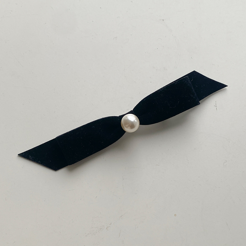 Romantic Pearl Point Suede 리본핀