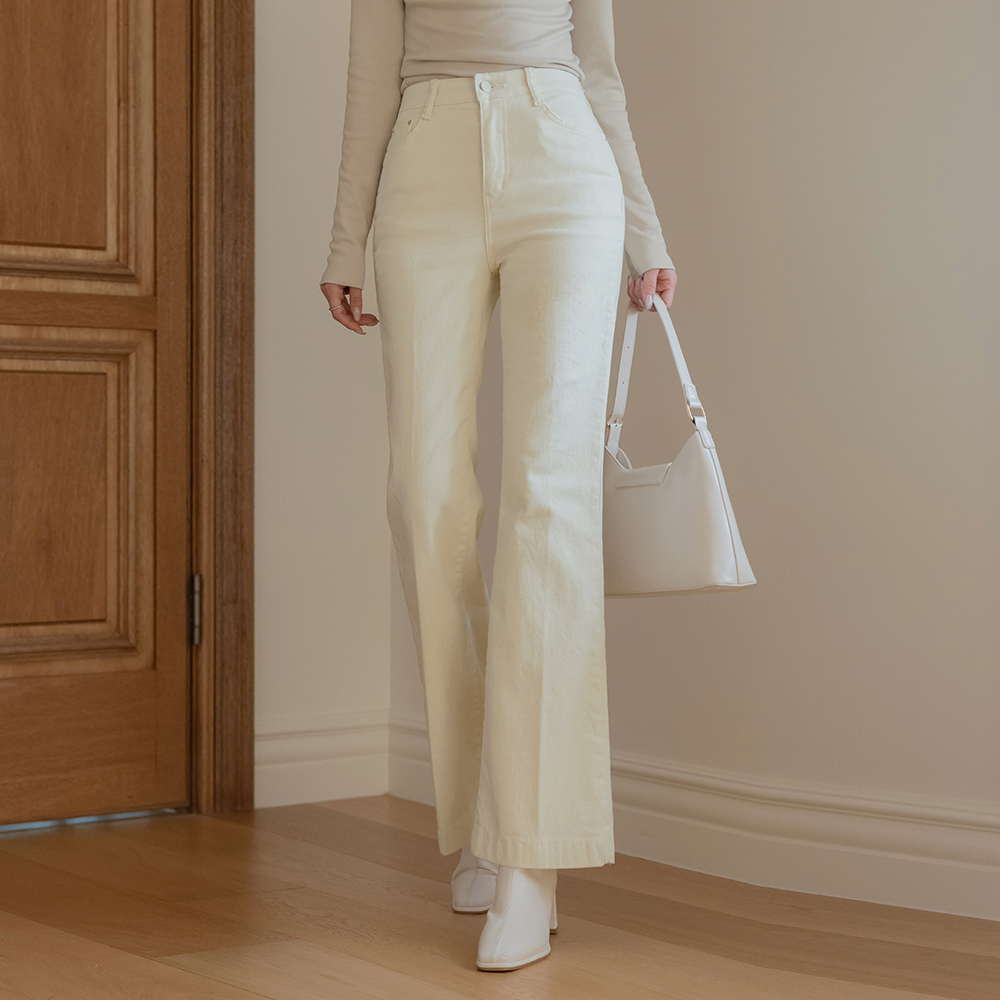 Tight Fleece Cotton Boot-Cut Pants