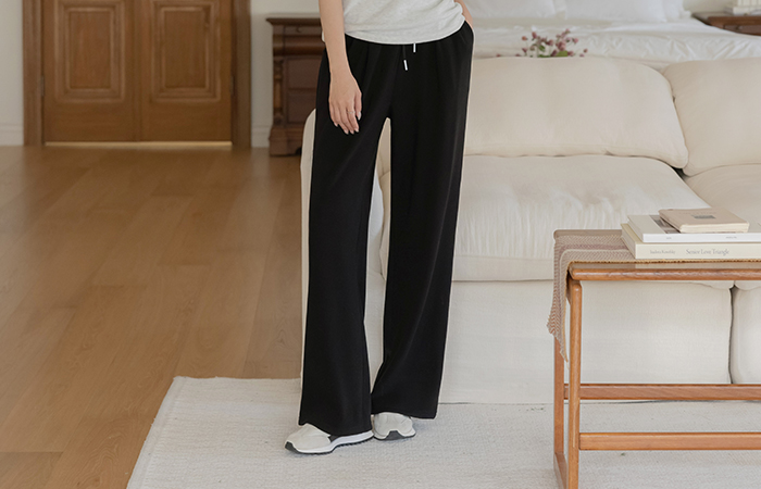 Thick Napping wide fit Banding Pants