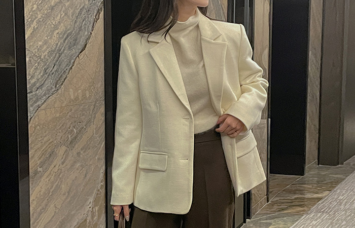 Tailored collar Peach Napping loose fit Jacket