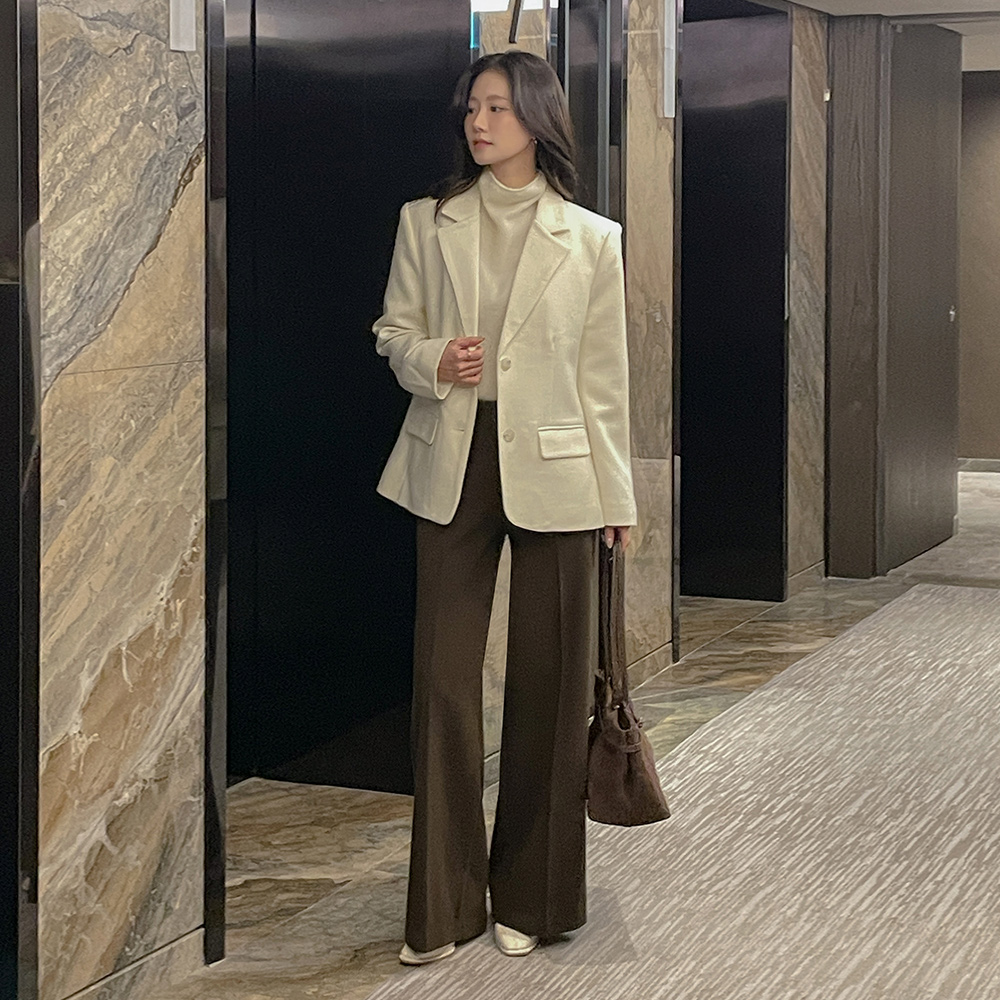 High-Waist Wool wide fit Slacks