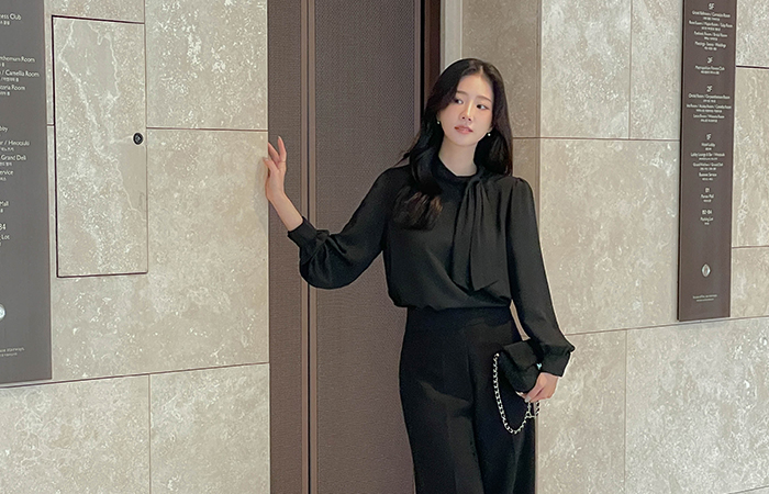 ELLE Modern Scarf-Neck Blouse