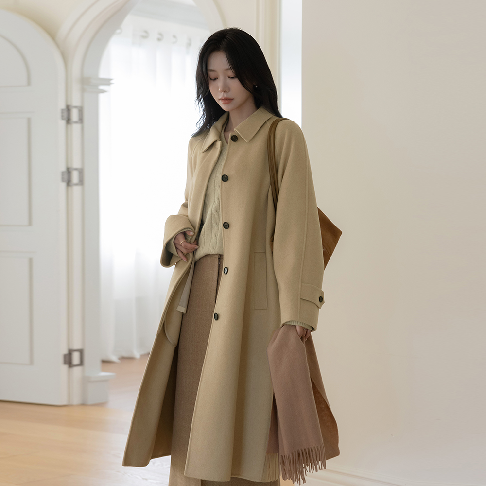 Cashmere&Wool Angora Hand-Made Long Coat(+Belt)