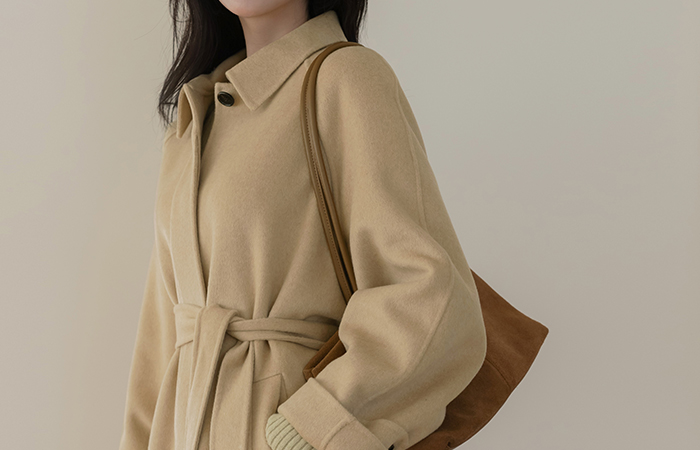 Cashmere&Wool Angora Hand-Made Long Coat(+Belt)