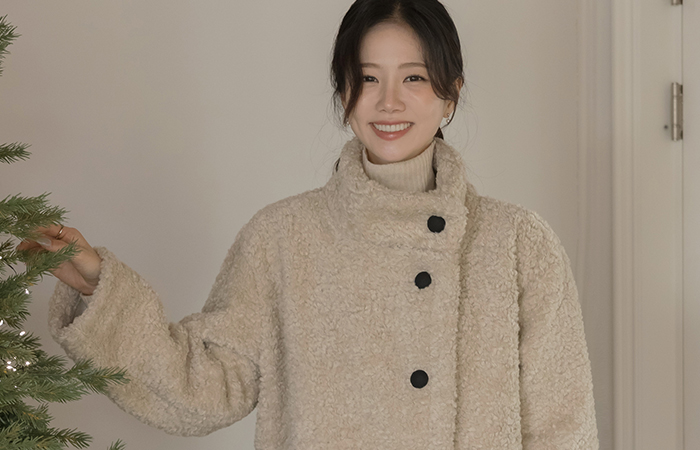 High-Neck Wool Mustang Harp Jacket