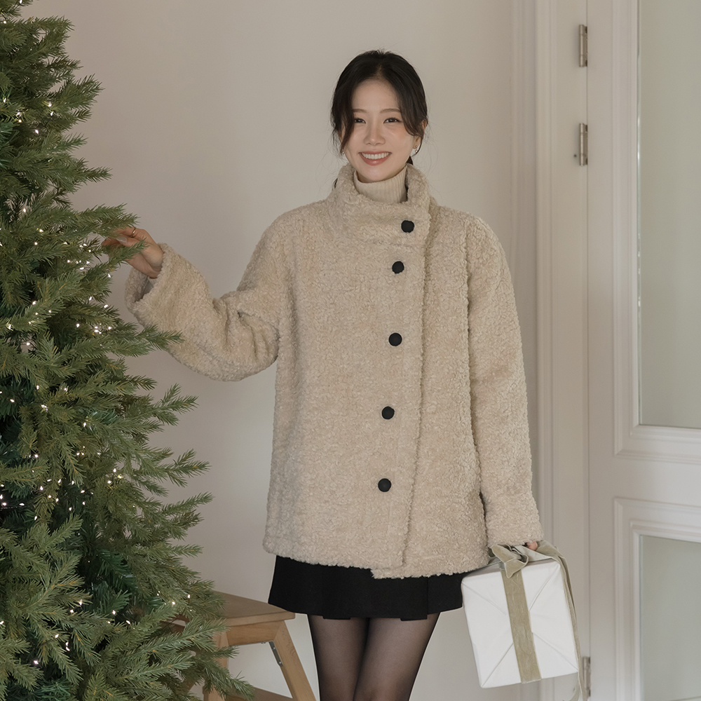 High-Neck Wool Mustang Harp Jacket