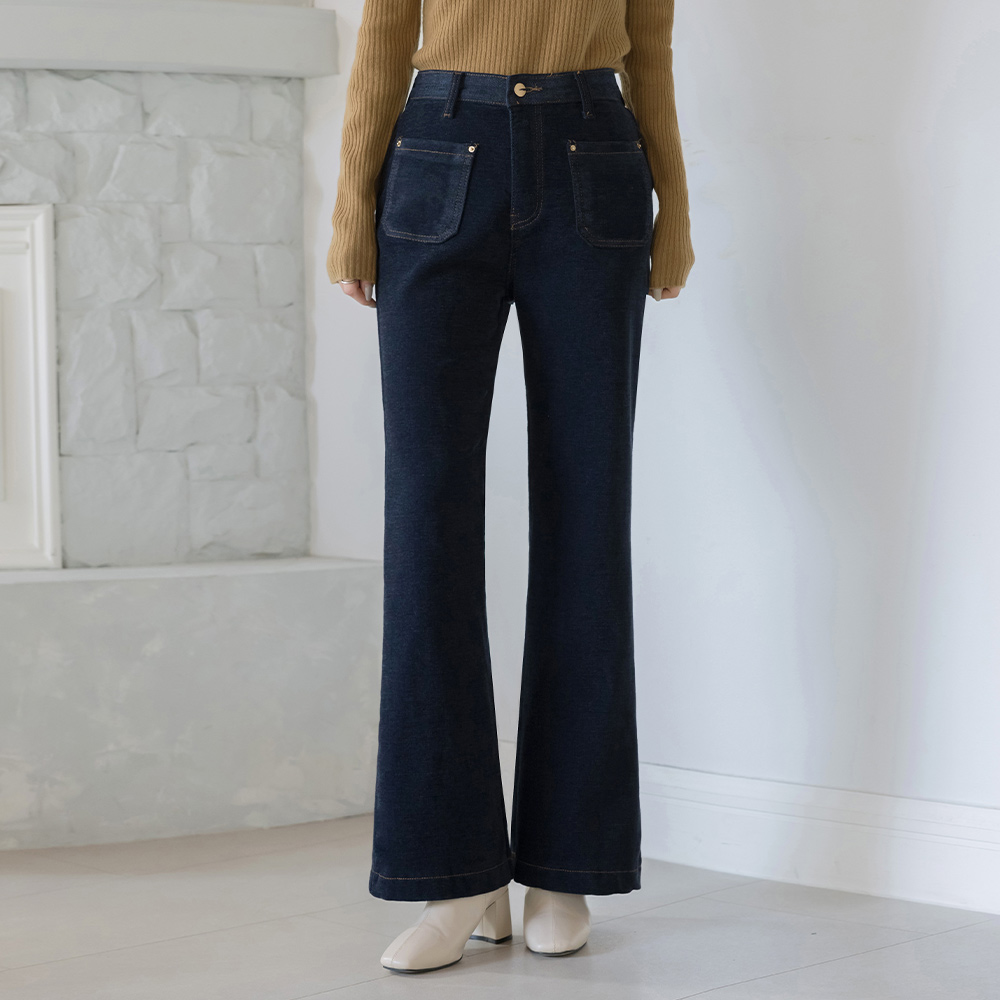 Velvet Pocket Point Boot-Cut Fleece Pants