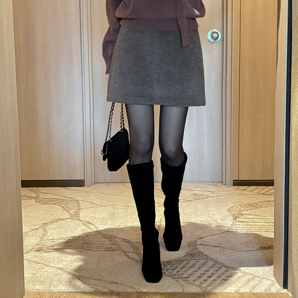 A-line Wool Fleece ODE Mini Skirt