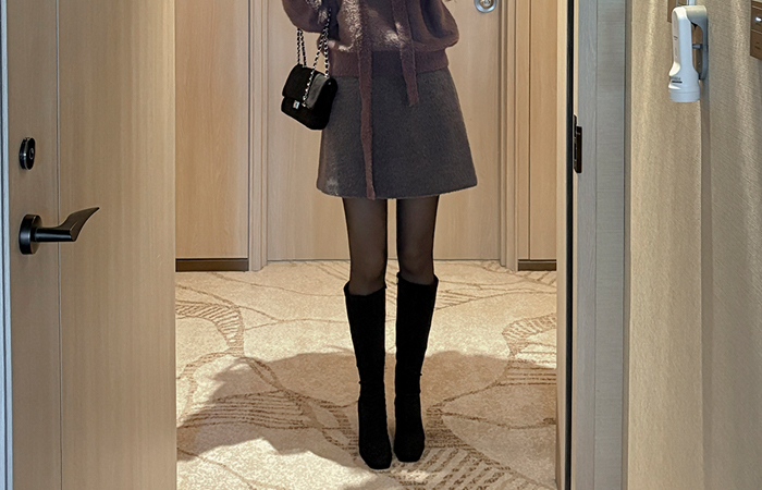 A-line Wool Fleece ODE Mini Skirt