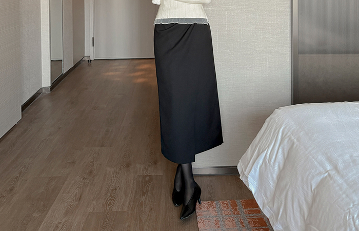 ODE Shirring Wrap Style H-line Skirt