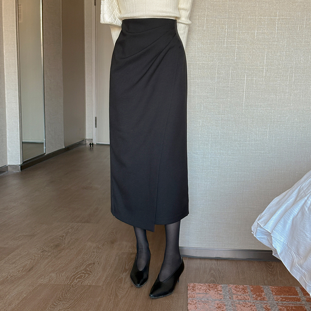 ODE Shirring Wrap Style H-line Skirt