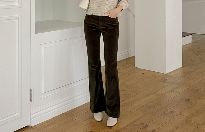 Cozy Corduroy Long-legged Boot-Cut Pants