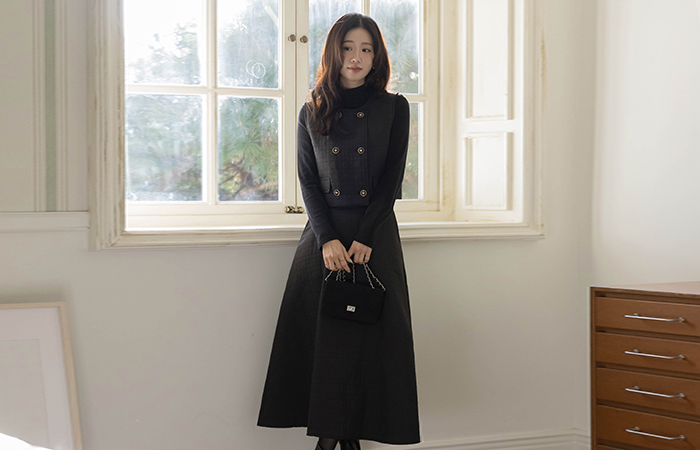 다이앤 quilting Vest&Skirt SET