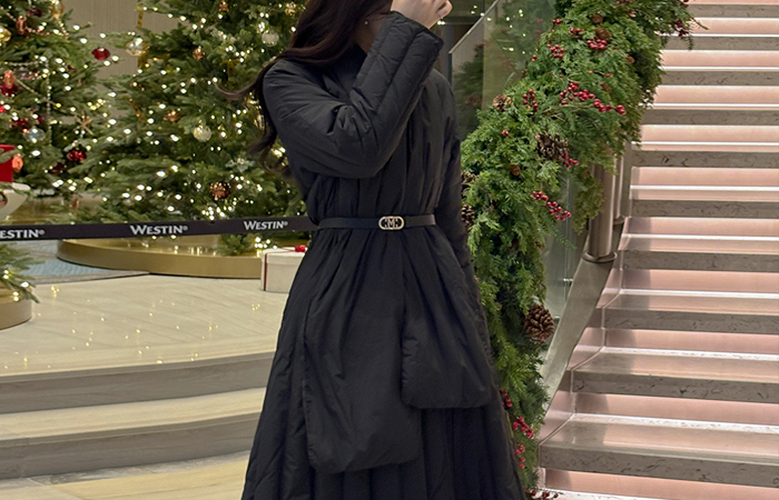 Duck Down100% Wrap String Long-Padded Jumper(+muffler)