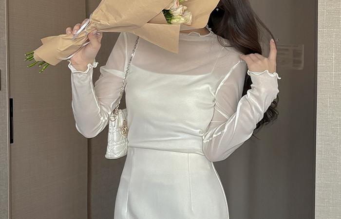 See-through 날라리 Turtleneck T-shirt