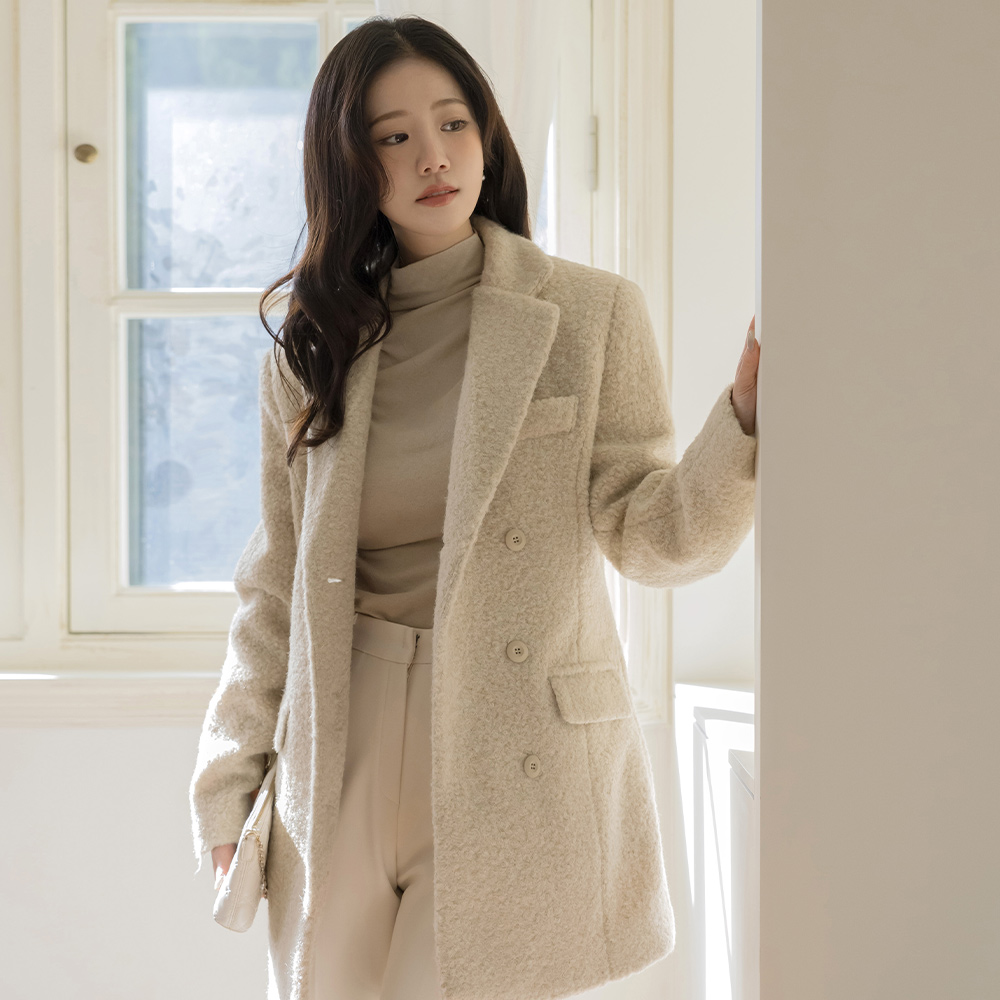 Thick Bouclé Slim Line Quilting Jacket(+Belt)