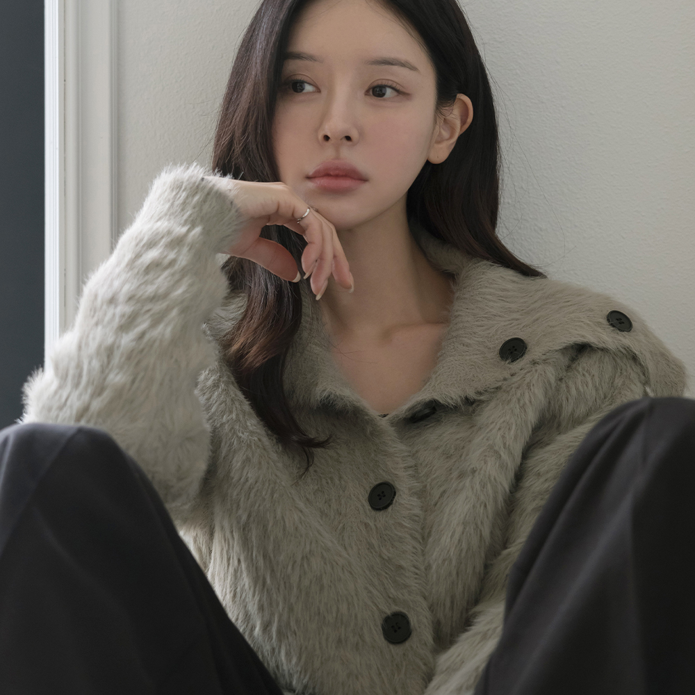 High-Neck Soft ODE Knit Cardigan