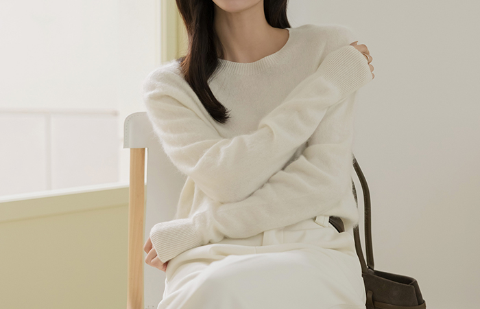 Wool100% Raund neck ODE Whole Garment Knit