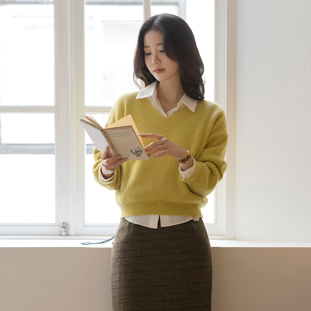 Macaron V-neck Wool Knit Knit