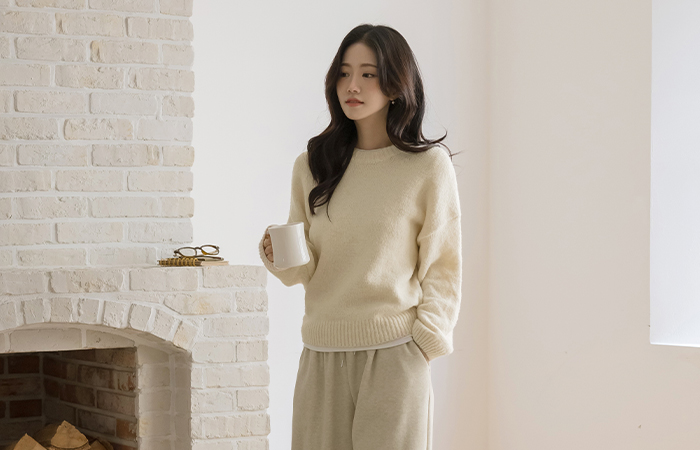 Colorful Raund neck Wool 스탠다드핏 Knit